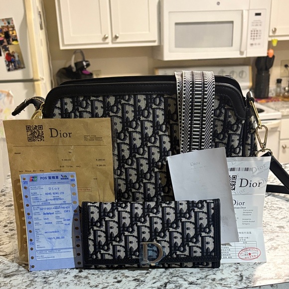 Women Christian Dior pocketbook with matching wallet - Picture 1 of 4